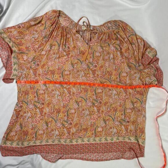 Cynthia Rowley Floral Tunic Mini Dress Flowy Boho 3/4 Sleeves Size M - Picture 4 of 9